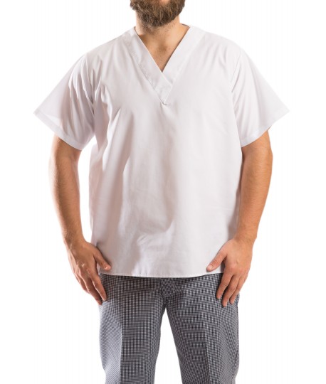 Chemise à manches courtes, col en V, sans poche Chemise à manches courtes, col en V, sans poche