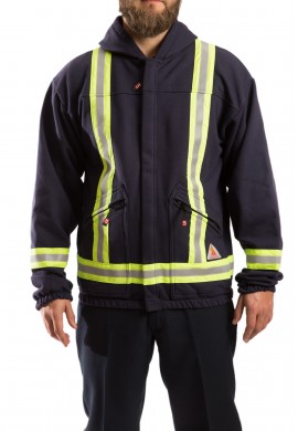 Hi Vis F.R. hooded fleece vest