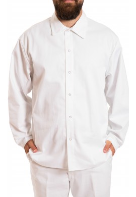 Long sleeve Cotton Shirt, no pockets, gripper closure