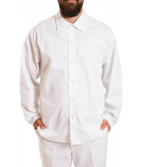 Chemise 100% Coton à manches longues, sans poche, fermeture à snapettes