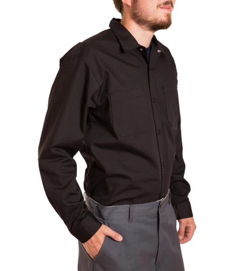 Chemise à manches longues, fermeture boutons, snapettes au collet