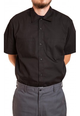 Short Sleeve Industrial shirt, button closure, gripper at collar