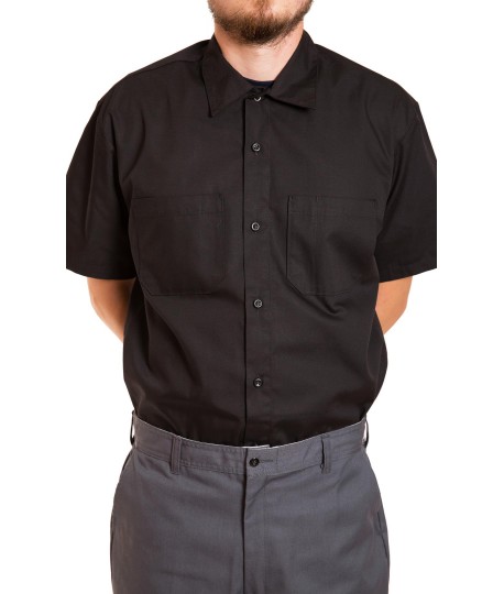 Chemise à manches courtes, fermeture boutons, snapette au collet