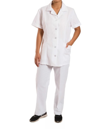 Ladies tapered short sleeves blouse
