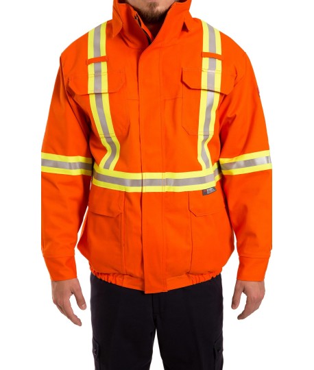 flame fire retardant Rain Hi-Vis orange Antistatic FR Bomber Jacket ...