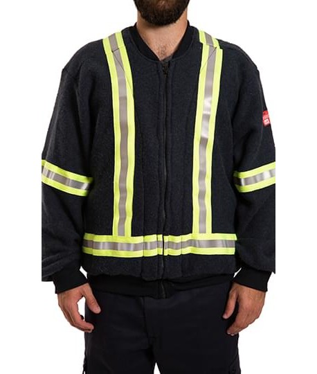 Blouson molletonné ignifuge et haute visibilité