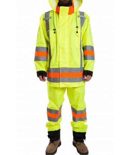 Veste doublée haute visibilité signaleur pour hiver (norme  "MTQ")